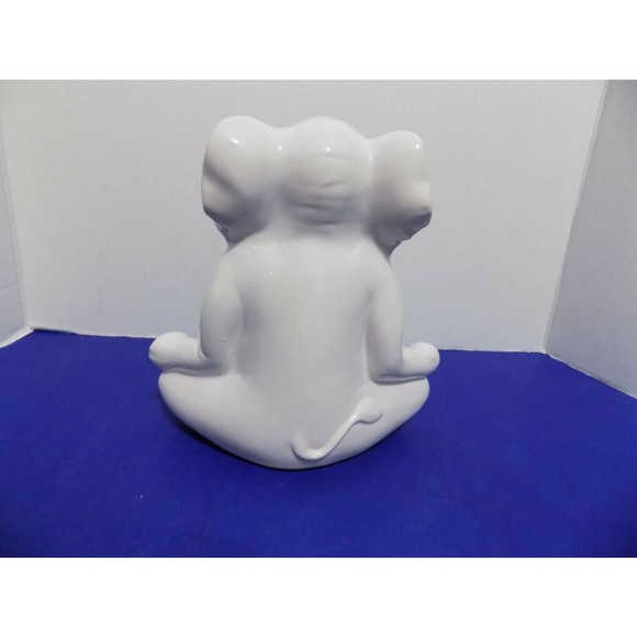 NEW Ceramic Ganesha Elephant Figurine Statue Sculptures Zen Hindu Buddha Yoga - Picture 2 of 4